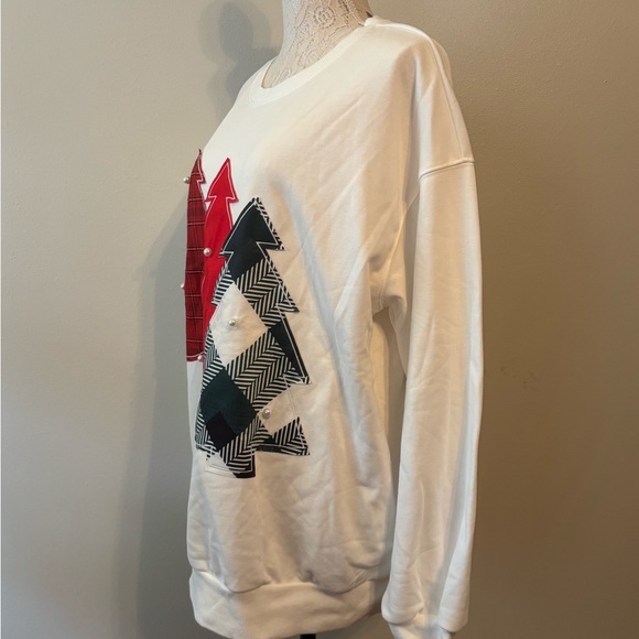Festive Red and Black Tree Sweatshirt - Picture 2 of 6